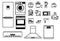 Set of 17 flat icons, symbols of household items for internet, online store