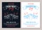 Set of 2 academic posters. Vector illustration for Prom Night Party invitations and another for Graduation day events. Hands