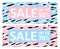 Set of 2 Sale Pink and Blue Vector Banners. Up to 70% and 50% off Discount.