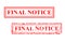 Set 2, Simple Vector rusty Red Rectangle Rubber Stamp, Final Notice
