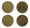 Set of 2 (two) different years vintage Austrian 1 Schilling aluminum bronze coins lot 1974, 1976 year, Austria