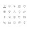 Set of 20 energy industry thin line icons.
