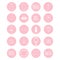 Set of 20 vector icons in nive pink girly theme for web stores