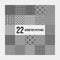 Set of 22 complex monochrome geometric patterns