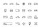 Set of 24 Cars and transport web icons in line style. Airplane, bus, parking, travel, train, comfortable. Vector