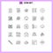 Set of 25 Commercial Lines pack for image, graphic, building, designing, wrench