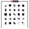 Set of 25 Commercial Solid Glyphs pack for close, user, mirror, target, man