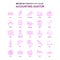 Set of 25 Feminish Accounting Auditor Flat Color Pink Icon set