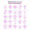 Set of 25 Feminish Bank Management Flat Color Pink Icon set