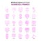 Set of 25 Feminish Business and Finance Flat Color Pink Icon set