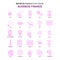 Set of 25 Feminish Business Finance Flat Color Pink Icon set