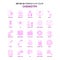 Set of 25 Feminish Chemistry Flat Color Pink Icon set