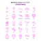 Set of 25 Feminish Christmas Flat Color Pink Icon set