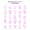 Set of 25 Feminish Christmas Flat Color Pink Icon set