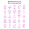 Set of 25 Feminish Data Organization Flat Color Pink Icon set