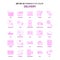 Set of 25 Feminish Delivery Flat Color Pink Icon set