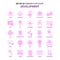 Set of 25 Feminish Development Flat Color Pink Icon set