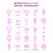 Set of 25 Feminish Digital Technology Flat Color Pink Icon set