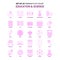 Set of 25 Feminish Education and Science Flat Color Pink Icon se