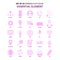 Set of 25 Feminish Essential Element Flat Color Pink Icon set