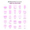 Set of 25 Feminish Map and Location Flat Color Pink Icon set
