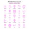 Set of 25 Feminish Map and Location Flat Color Pink Icon set