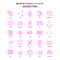 Set of 25 Feminish Marketing Flat Color Pink Icon set