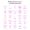 Set of 25 Feminish Online Shopping Flat Color Pink Icon set