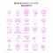Set of 25 Feminish Security Flat Color Pink Icon set