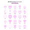 Set of 25 Feminish Universal Flat Color Pink Icon set