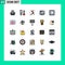 Set of 25 Modern UI Icons Symbols Signs for analytics, web, room, development, valentine fire