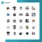 Set of 25 Modern UI Icons Symbols Signs for browser, bread, holiday, baguette, ramadhan
