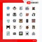 Set of 25 Modern UI Icons Symbols Signs for building, canada, hold, house, list