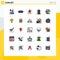 Set of 25 Modern UI Icons Symbols Signs for card, tower, man, signal, antenna