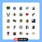 Set of 25 Modern UI Icons Symbols Signs for care, contract, office, collaboration, right