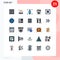 Set of 25 Modern UI Icons Symbols Signs for cinema, board, best team, analytics, graph