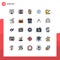 Set of 25 Modern UI Icons Symbols Signs for cloud, nature, target, power, energy