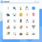 Set of 25 Modern UI Icons Symbols Signs for contact, paste, definnig, paper, document