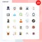 Set of 25 Modern UI Icons Symbols Signs for cook, avatar, school, room, control