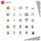 Set of 25 Modern UI Icons Symbols Signs for couch, credit, phone, card, podcast