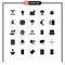 Set of 25 Modern UI Icons Symbols Signs for cube, park, meal, water, setting