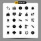 Set of 25 Modern UI Icons Symbols Signs for decoration, ball, halloween, sphere, planets orbiting