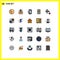 Set of 25 Modern UI Icons Symbols Signs for designing, security, preview, lock, video