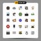 Set of 25 Modern UI Icons Symbols Signs for flask, stack, game pad, files, pay tag