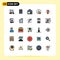Set of 25 Modern UI Icons Symbols Signs for flower bouquet, profile, camera, user, photograph