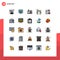 Set of 25 Modern UI Icons Symbols Signs for gate, city, board, architecture, education