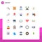 Set of 25 Modern UI Icons Symbols Signs for gift, travel, delivery, relax, park