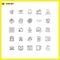 Set of 25 Modern UI Icons Symbols Signs for green, next, eco, down, commerce