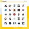 Set of 25 Modern UI Icons Symbols Signs for hands, care, mobile, online, hosting