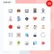 Set of 25 Modern UI Icons Symbols Signs for health, interior, sports, exterior, door